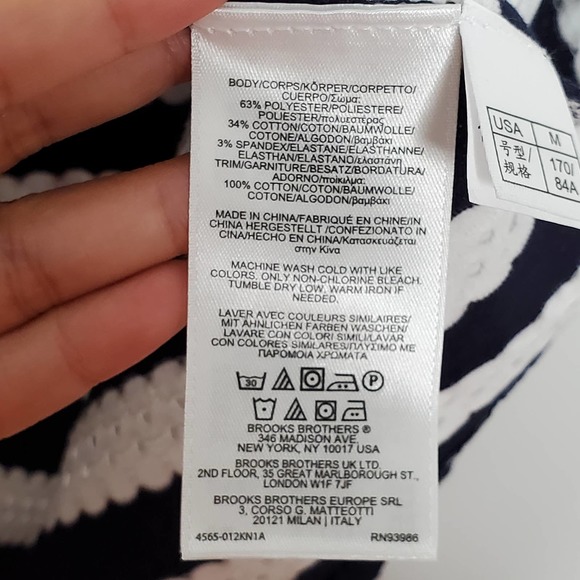 BROOKS BROTHERS Red Fleece Navy Blue White Short Sleeve T-Shirt Sz Medium M - Picture 5 of 6